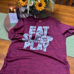 Tek Gear Maroon 'Eat Sleep Play' Kids Tee